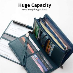 img 1 attached to 👜 Stylish and Efficient Women's Leather Wristlet Organizer: Ideal Checkbook Wallet for Trendy Ladies