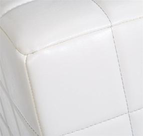 img 2 attached to 🌕 Stylish Moonlight White FIRST HILL FHW Altair Square Faux-Leather Ottoman - Elegant and Functional