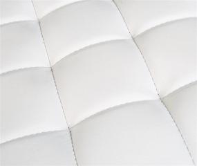 img 1 attached to 🌕 Stylish Moonlight White FIRST HILL FHW Altair Square Faux-Leather Ottoman - Elegant and Functional