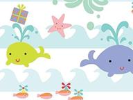 🎁 colorful sea babies gift wrap: 24" x 6' polyester sheet for perfect presentations logo