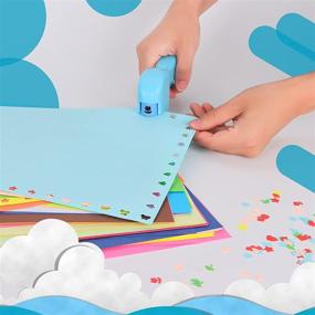 img 3 attached to 🎨 Scrapbook Paper Punch Set: Mini Shape Craft Hole Punch Kit with 12 Paper Puncher Shapes & Holder - Crafting, Scrapbooking, DIY Card Making, Office Supplies, Ideal Gifts