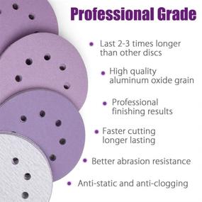 img 3 attached to 🔄 LotFancy 5 Inch 8 Hole Sanding Discs: 100PCS Assorted Professional Sandpaper for Hook and Loop Random Orbital Sander