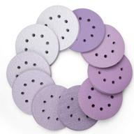 🔄 lotfancy 5 inch 8 hole sanding discs: 100pcs assorted professional sandpaper for hook and loop random orbital sander логотип