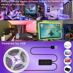 img 1 attached to 13FT/4M USB Powered TV LED Backlights - Bluetooth APP Controlled Strip Light for 32-65 inch TV - Sync with Music, Color Changing - 5050 RGB LED Strip Light for TV, Desk, PC Case, Home Decoration