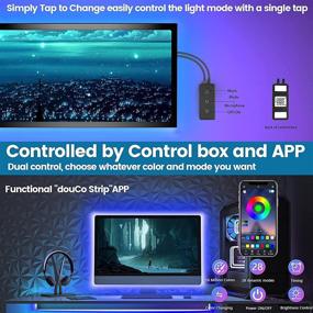 img 3 attached to 13FT/4M USB Powered TV LED Backlights - Bluetooth APP Controlled Strip Light for 32-65 inch TV - Sync with Music, Color Changing - 5050 RGB LED Strip Light for TV, Desk, PC Case, Home Decoration