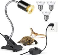 🦎 jomddems reptile heat lamp and uvb light combo with holder, switch, uva uvb reptile lamp and fixture for lizard turtle snake amphibian and aquariaum (includes 3bulbs) - e27, 110v логотип