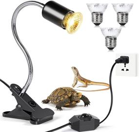 img 4 attached to 🦎 Jomddems Reptile Heat Lamp and UVB Light Combo with Holder, Switch, UVA UVB Reptile Lamp and Fixture for Lizard Turtle Snake Amphibian and Aquariaum (Includes 3bulbs) - E27, 110V