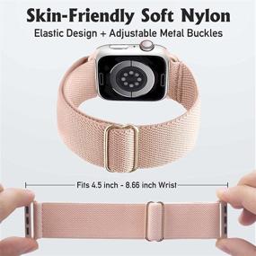 img 1 attached to Эластичный регулируемый коралловый ремешок для Apple Watch Series 7, 6, 🌸 5, 4, SE, 3, 2, 1 - Женщины Мужчины, 38/40/41мм браслет для спортивного iWatch.