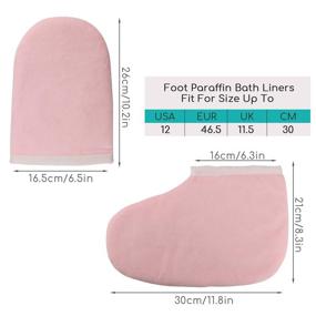 img 2 attached to 🧤 Insulated Terry Cloth Gloves and Booties Set for Paraffin Wax Bath - Segbeauty Pink Thick Wax Care Mittens for Heat Therapy Spa Treatment and Tanning - Great for Paraffin Wax Machine