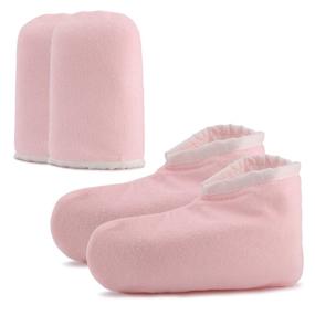 img 4 attached to 🧤 Insulated Terry Cloth Gloves and Booties Set for Paraffin Wax Bath - Segbeauty Pink Thick Wax Care Mittens for Heat Therapy Spa Treatment and Tanning - Great for Paraffin Wax Machine