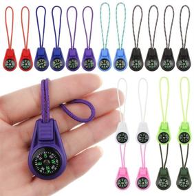 img 4 attached to 🧭 20-Piece Mini Survival Compass Zipper Pull Slider Set | Multi-Color Outdoor Camping Hiking Pocket Compass | Liquid Filled & Reliable | Emergency Survival Kits Watchband Paracord Bracelet Necklace Key Chain