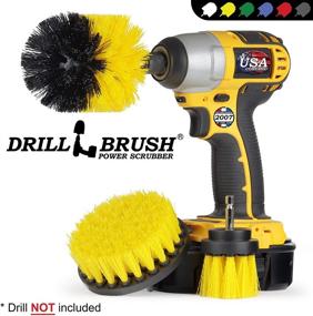 img 1 attached to 🔧 Drill Brush Attachment Set for Rims, Carpets, Grout, and Bathtub Cleaning - Power Scrubber Brush for Drill