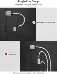 img 2 attached to 🔌 Кабель CableCreation 2 шт. Короткий микро-USB 2.0 кабель с прямым углом, оплетенный: кабель для быстрой зарядки данных для PS4, Roku Streaming Stick - 0.5 фута, космический серый