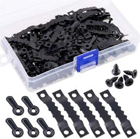 img 4 attached to 🖼️ Complete 160Pcs Picture Hangers Kit: Black Sawtooth & Turn Button with Screws - Ideal for Home Decoration