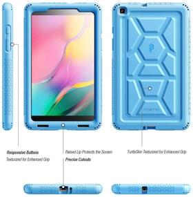 img 2 attached to Силиконовый чехол серии Blue TurtleSkin для Samsung Galaxy Tab A 8.0 без S Pen (2019), модель SM-T290/SM-T295, прочный, ударопрочный и дружелюбный для детей.