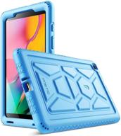 силиконовый чехол серии blue turtleskin для samsung galaxy tab a 8.0 без s pen (2019), модель sm-t290/sm-t295, прочный, ударопрочный и дружелюбный для детей. логотип