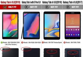 img 3 attached to Силиконовый чехол серии Blue TurtleSkin для Samsung Galaxy Tab A 8.0 без S Pen (2019), модель SM-T290/SM-T295, прочный, ударопрочный и дружелюбный для детей.