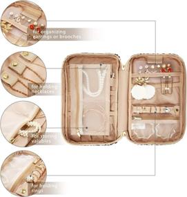 img 3 attached to 👝 MIZATTO Travel Jewelry Organizer: Stylish Storage Bag for Necklaces, Earrings, Rings & Bracelets