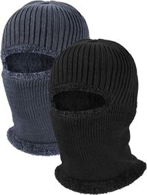 img 4 attached to 🧣 Winter Warm Knitted Balaclava Neck Warmer Hat: Stay Cozy and Protected during Outdoor Sports