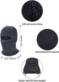 img 2 attached to 🧣 Winter Warm Knitted Balaclava Neck Warmer Hat: Stay Cozy and Protected during Outdoor Sports