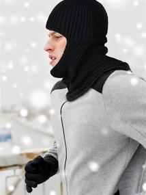 img 1 attached to 🧣 Winter Warm Knitted Balaclava Neck Warmer Hat: Stay Cozy and Protected during Outdoor Sports