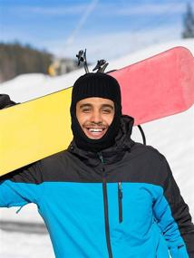 img 3 attached to 🧣 Winter Warm Knitted Balaclava Neck Warmer Hat: Stay Cozy and Protected during Outdoor Sports