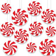 blulu 18 штук нарезанных в форме мятных конфет декоративных настенных элементов для рождественской вечеринки и украшения дома логотип