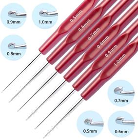img 1 attached to 🧶 6 Crochet Hooks + 2 Hair Locking Tools for Dreadlocks, Hair Braiding, and Braid Crafting - Ideal for Loc Crochet Needles and Hair Lock Maintenance