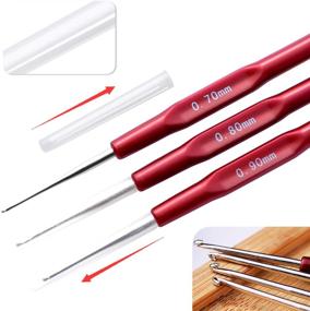 img 2 attached to 🧶 6 Crochet Hooks + 2 Hair Locking Tools for Dreadlocks, Hair Braiding, and Braid Crafting - Ideal for Loc Crochet Needles and Hair Lock Maintenance