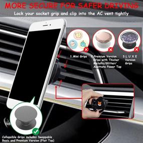 img 2 attached to HOMEFOX Air Vent Car Mount For Grip Stand Collapsible Socket Phone Holder With Secure Vent Clips (Two Packs