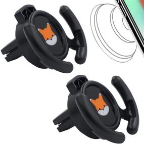 img 4 attached to HOMEFOX Air Vent Car Mount For Grip Stand Collapsible Socket Phone Holder With Secure Vent Clips (Two Packs