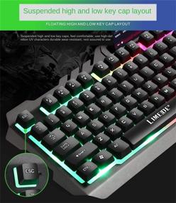 img 1 attached to Ounikesi USB Wired LED Backlit Keyboard and Mouse Set - Ideal Gaming Keyboard for Desktop/Computer/PC (Black)