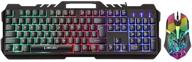 ounikesi usb wired led backlit keyboard and mouse set - ideal gaming keyboard for desktop/computer/pc (black) logo