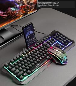 img 3 attached to Ounikesi USB Wired LED Backlit Keyboard and Mouse Set - Ideal Gaming Keyboard for Desktop/Computer/PC (Black)