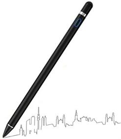 img 1 attached to 🖊️ Black Stylus Pens for Touch Screens, Compatible with Apple Devices, Universal for iPhone/iPad Pro/Mini/Air/Android and Other Touchscreens – Magnetism Cover Cap Included