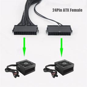 img 1 attached to 💡 Dual PSU Cable Adapter | 24-Pin Power Supply Extension Cable Synchronizer | 24 pin to 24(20+4) pin Male to Female | Computer ATX Motherboard | 18AWG/1FT | 1Pack (Improved SEO)