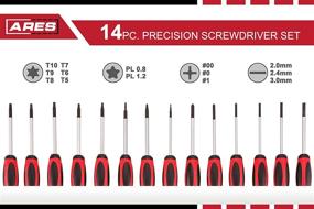 img 3 attached to 🔧 Premium ARES 70602-14-Piece Precision Screwdriver Set with S2 Steel Shafts & Storage Pouch - Phillips, Slotted, Torx, & Pentalobe Sizes