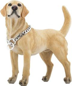 img 1 attached to 🐶 Rulahomeware Cuban Link Dog Collar - Gold/Black, 12/15mm Width, 12-26 Inches Long - Ideal for Training and Walking