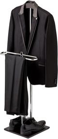 img 3 attached to Efficient Suit Valet: Brown Wood & Metal Floor Stand for Organized Garments and Stylish Storage