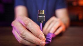 img 1 attached to 💜 Кондор Синий Джеральд Раскручивающийся мини HDMI на полный HDMI спиральный кабель, 2.0 высокоскоростной 4K 3D HDR нейлоновый оплетенный для мониторов кино на камере, 3840 x 2160-60 Гц, 12-24 дюйма, Фиолетовый