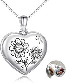 img 4 attached to LUHE Sterling Silver Sunflower Locket Necklace: A Timeless Keepsake for Loved Ones