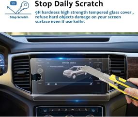 img 2 attached to 🚗 LFOTPP Car Navigation Screen Protector for 2018-2021 Volkswagen Atlas Arteon 8 Inch, Tempered Glass Infotainment Touchscreen Film