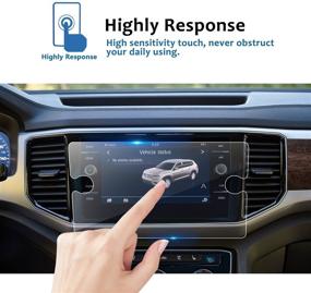 img 3 attached to 🚗 LFOTPP Car Navigation Screen Protector for 2018-2021 Volkswagen Atlas Arteon 8 Inch, Tempered Glass Infotainment Touchscreen Film