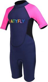 img 2 attached to 👦 NATYFLY Kids Wetsuit: Premium 2mm Neoprene Short Sleeve Youth Shorty Wetsuit for Girls & Boys