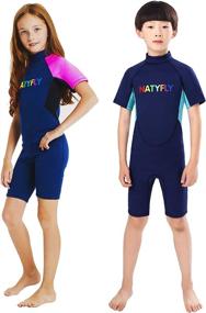 img 4 attached to 👦 NATYFLY Kids Wetsuit: Premium 2mm Neoprene Short Sleeve Youth Shorty Wetsuit for Girls & Boys