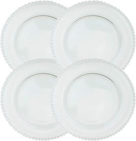 img 2 attached to Charming Beaded Clear Glass Charger Dinnerware