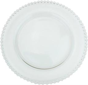 img 1 attached to Charming Beaded Clear Glass Charger Dinnerware