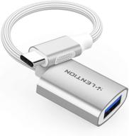 🇷🇺 lention адаптер usb c к usb 3.0 - переходник type c мужской на usb 3.0 женский для macbook pro, ipad pro, chromebook, телефона/планшета - серебристый (cb-c6-1p) логотип