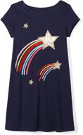 🌈 spotted zebra toddler short sleeve rainbows girls' dresses: vibrant style for your little fashionista! logo