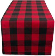 🏡 dii buffalo check collection: farmhouse table runner in red & black, 14x72 inches logo